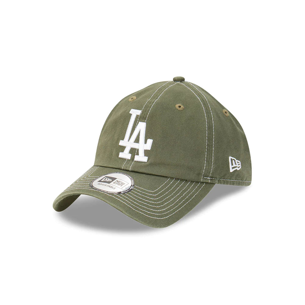 LA Dodgers Hat - Olive Green Contrast Casual Classic MLB Strapback Cap - New Era